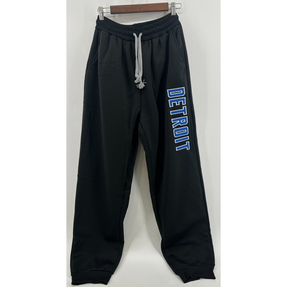 Detroit Lions Jogger Sweatpants Mens Black Fleece Streetwear 2XL NWT Vintage